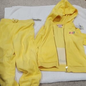 Juicy Couture Kids Bright Yellow Jogger Set